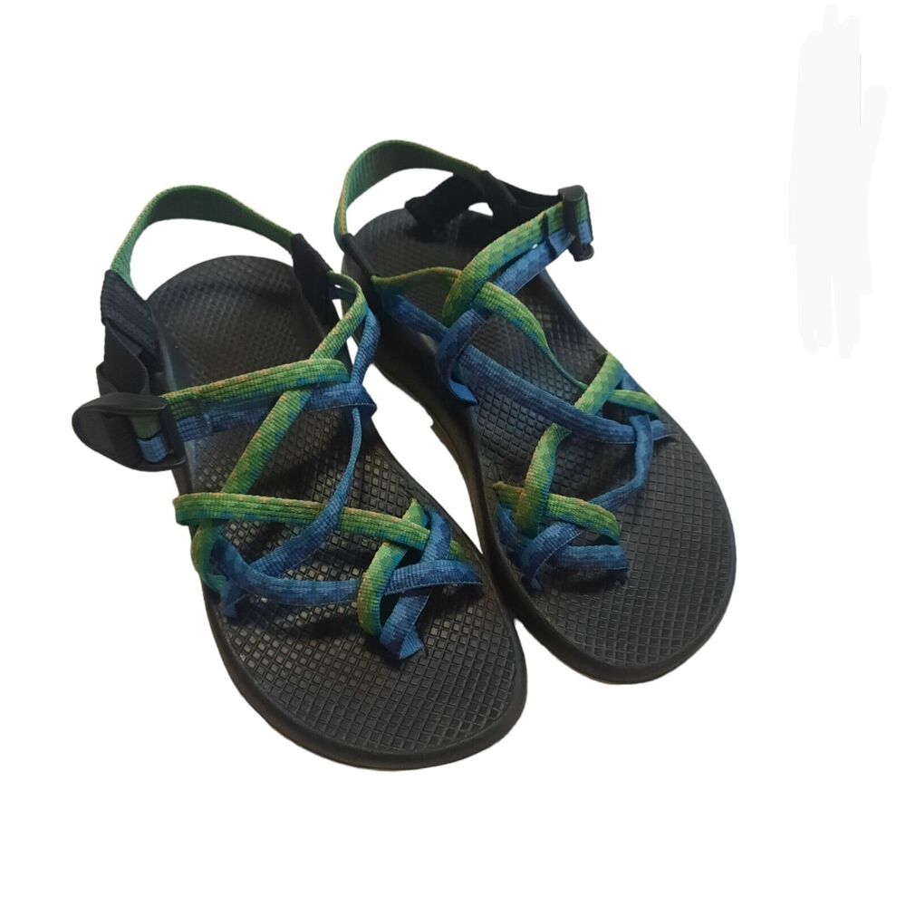 Chaco's Women's Yampa River Sandals Blue Green Strappy Vibram Soles Shoes 7